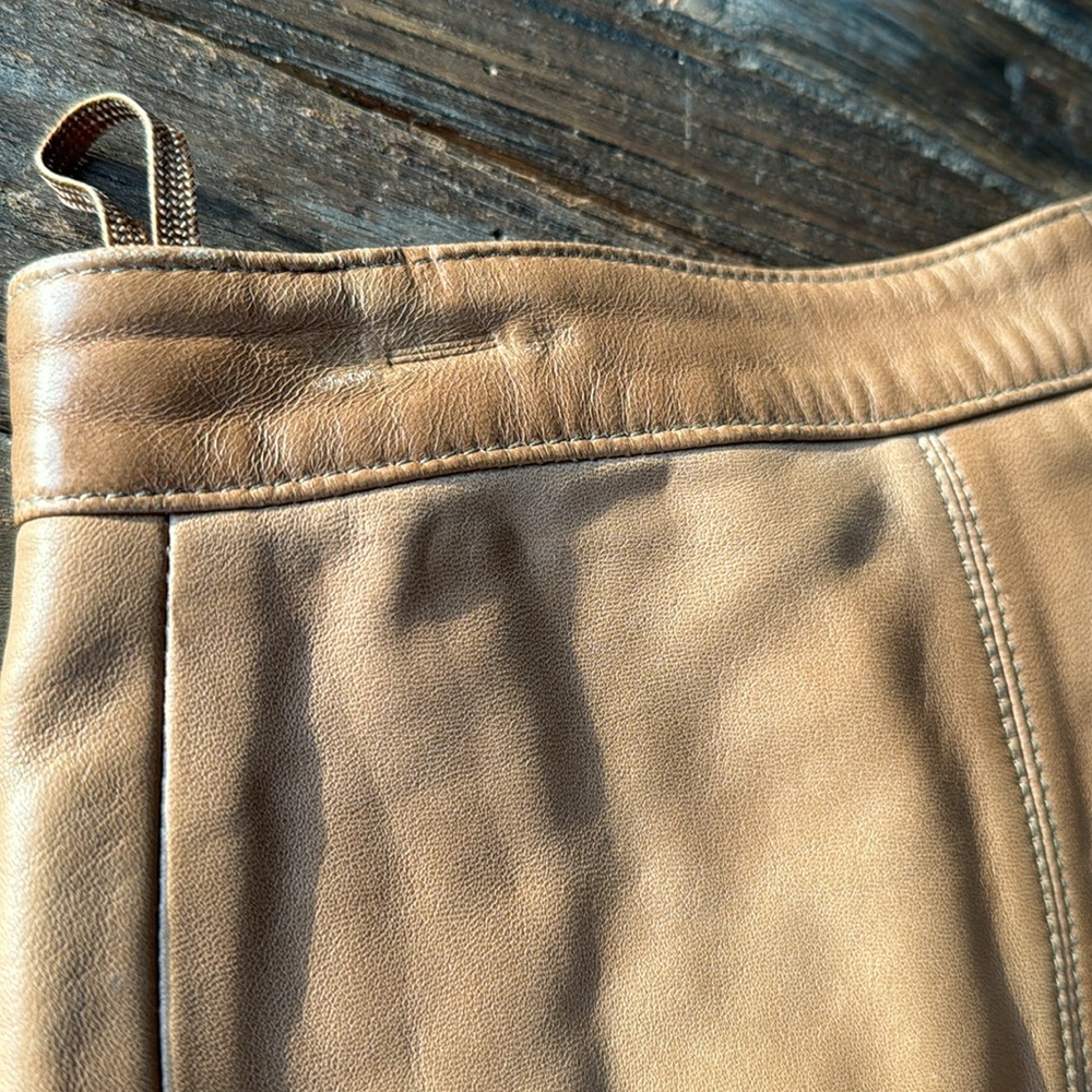 Vintahe Sema camelleather pleated pants EVC size 28 - Picture 9 of 13